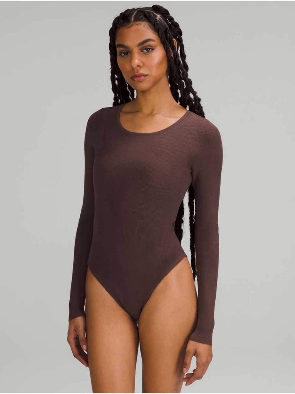 Lululemon Tight-Fit Long-Sleeve Knit Bodysuit in Java: XXS